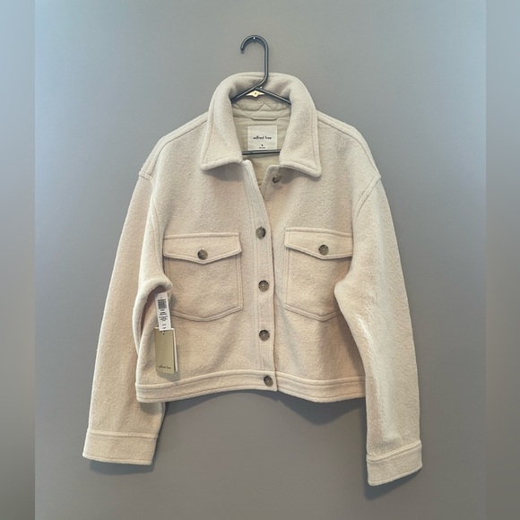 NWT Wilfred Ganna Cropped Jacket XL Heather Light Oatmeal - Picture 5 of 7